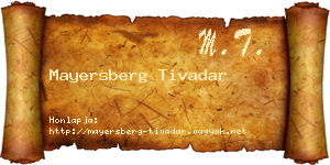 Mayersberg Tivadar névjegykártya